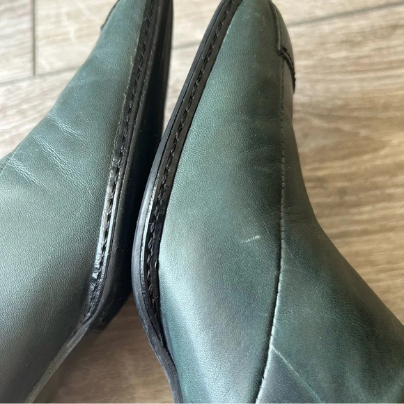 Naturalizer Sharon Green Soft Smooth Leather Slip On Loafer Heels - Picture 11 of 16